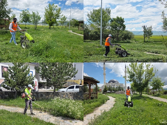 BELEDİYE EKİPLERİ’NDEN PARK VE BAHÇELERDE YAZ TEMİZLİĞİ